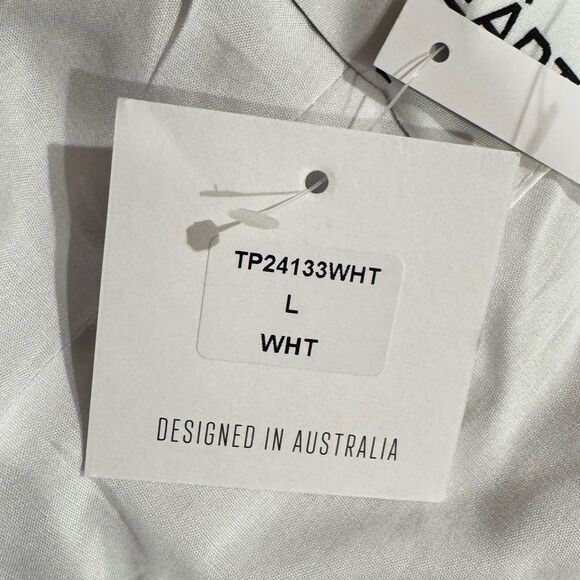 NEW Anthropologie Paper Heart White Linen Blend Button Up Dress Women’s Large - Picture 3 of 4